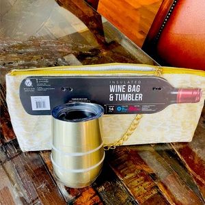 NWT Insulated Wine Bag Clutch & Tumbler